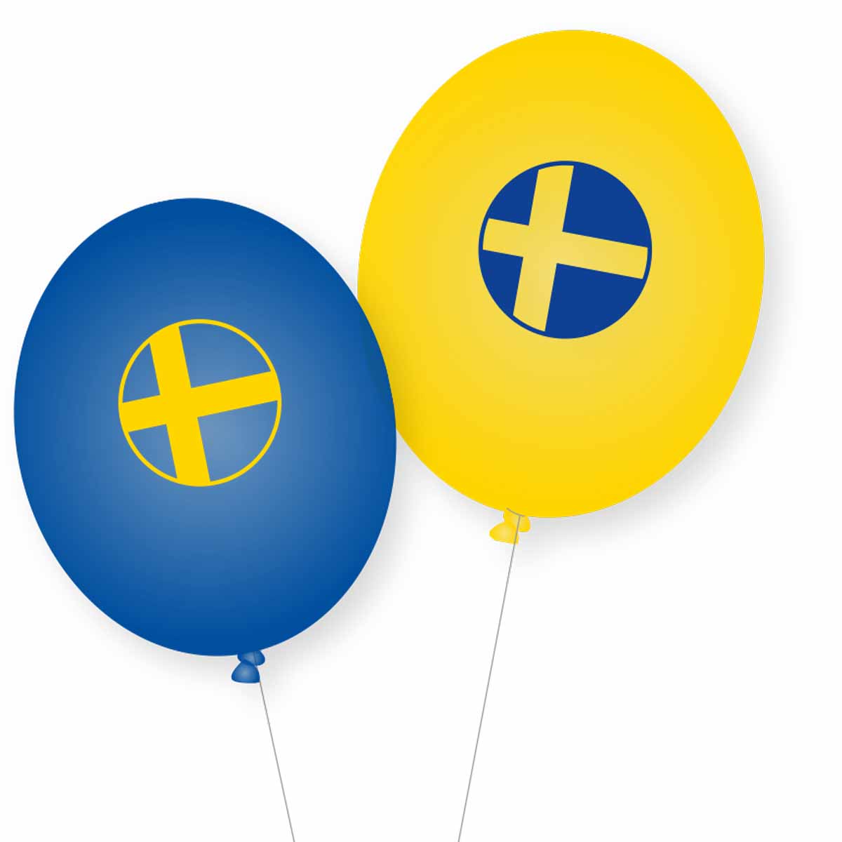 Schweden Dekoset Servietten, Wimpelkette, Konfetti und Ballons