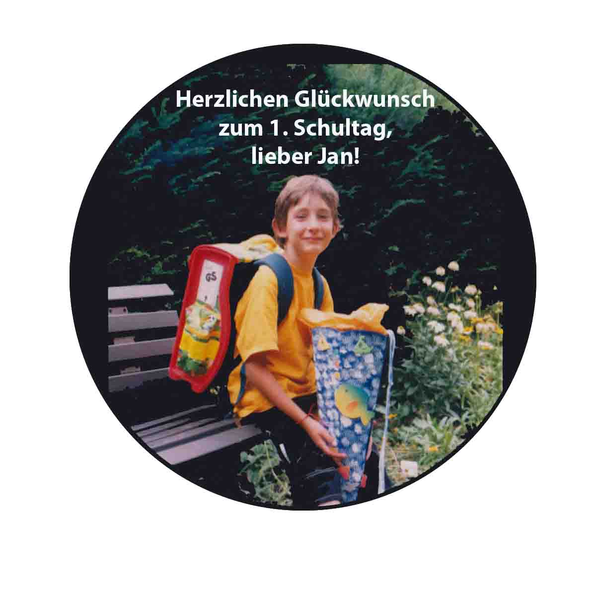 Personalisierter Tortenaufleger mit Ihrem Wunschbild und Wunschtext