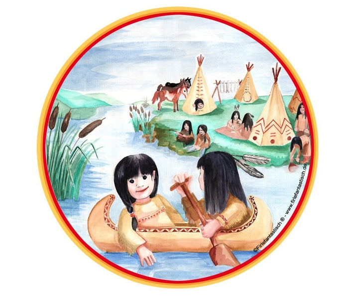 Essbarer Tortenaufleger Indianerdorf