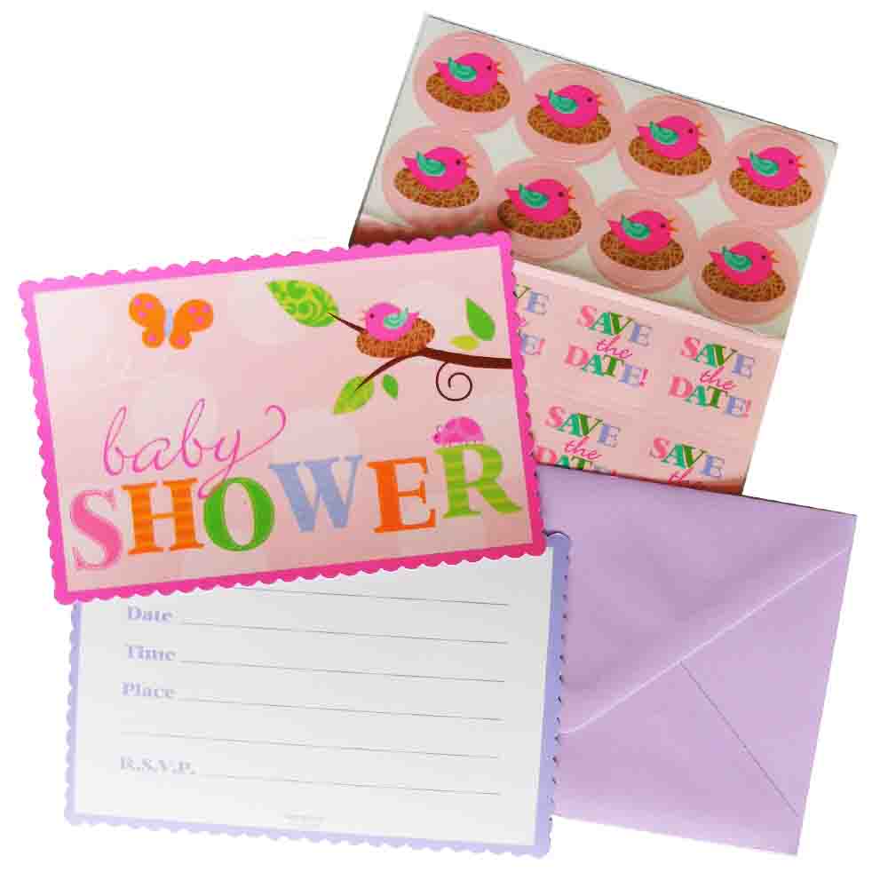 Babyparty Mädchen Einladungen