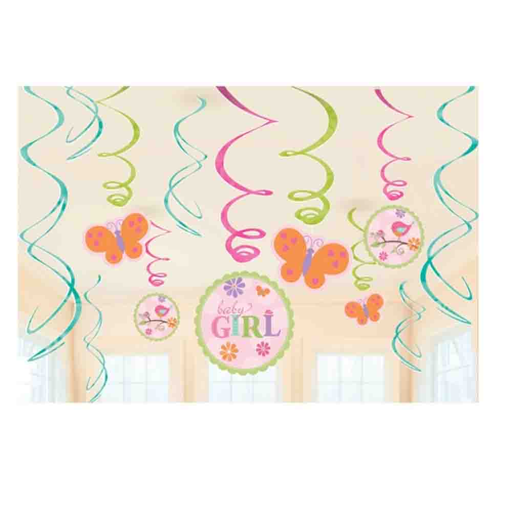 Babyparty Mädchen Hängespiralen