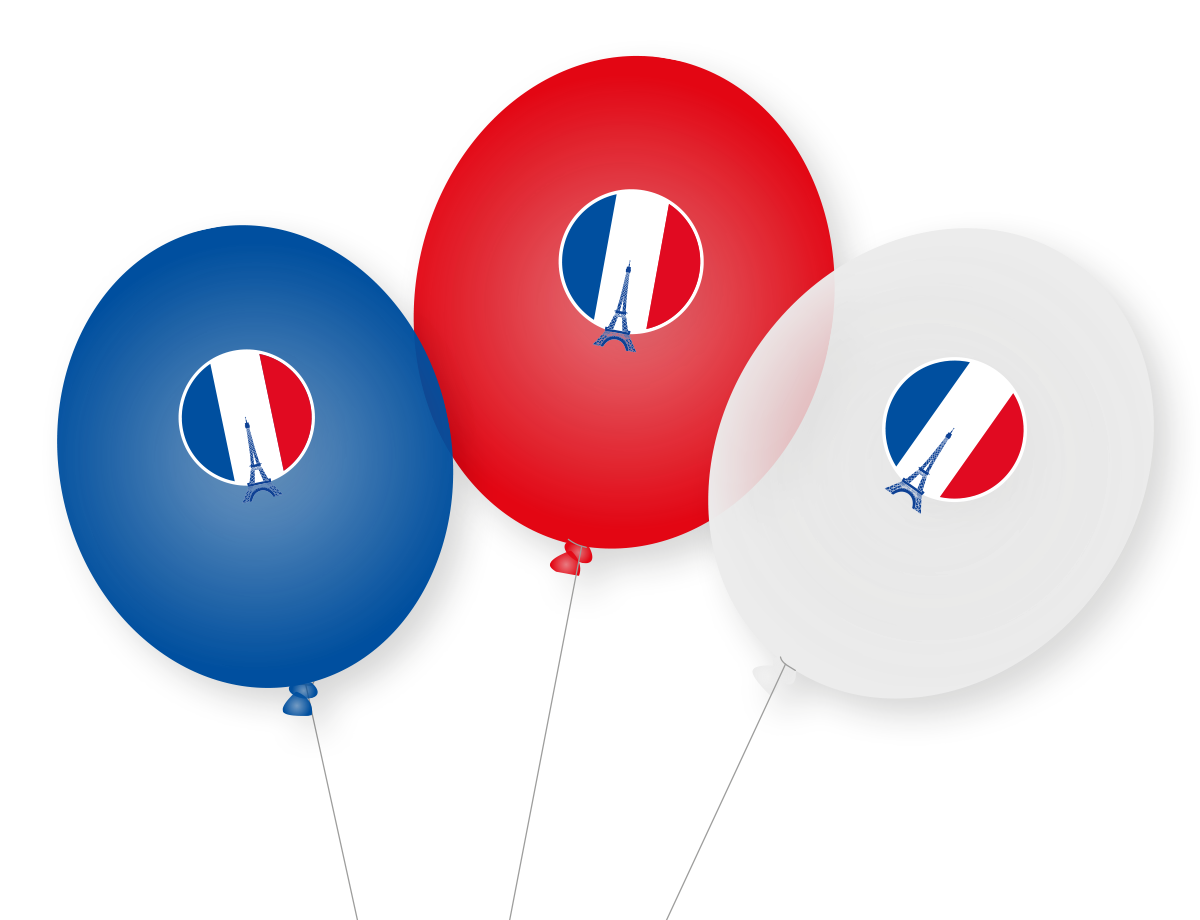 Frankreich-Ballons 9 Stück