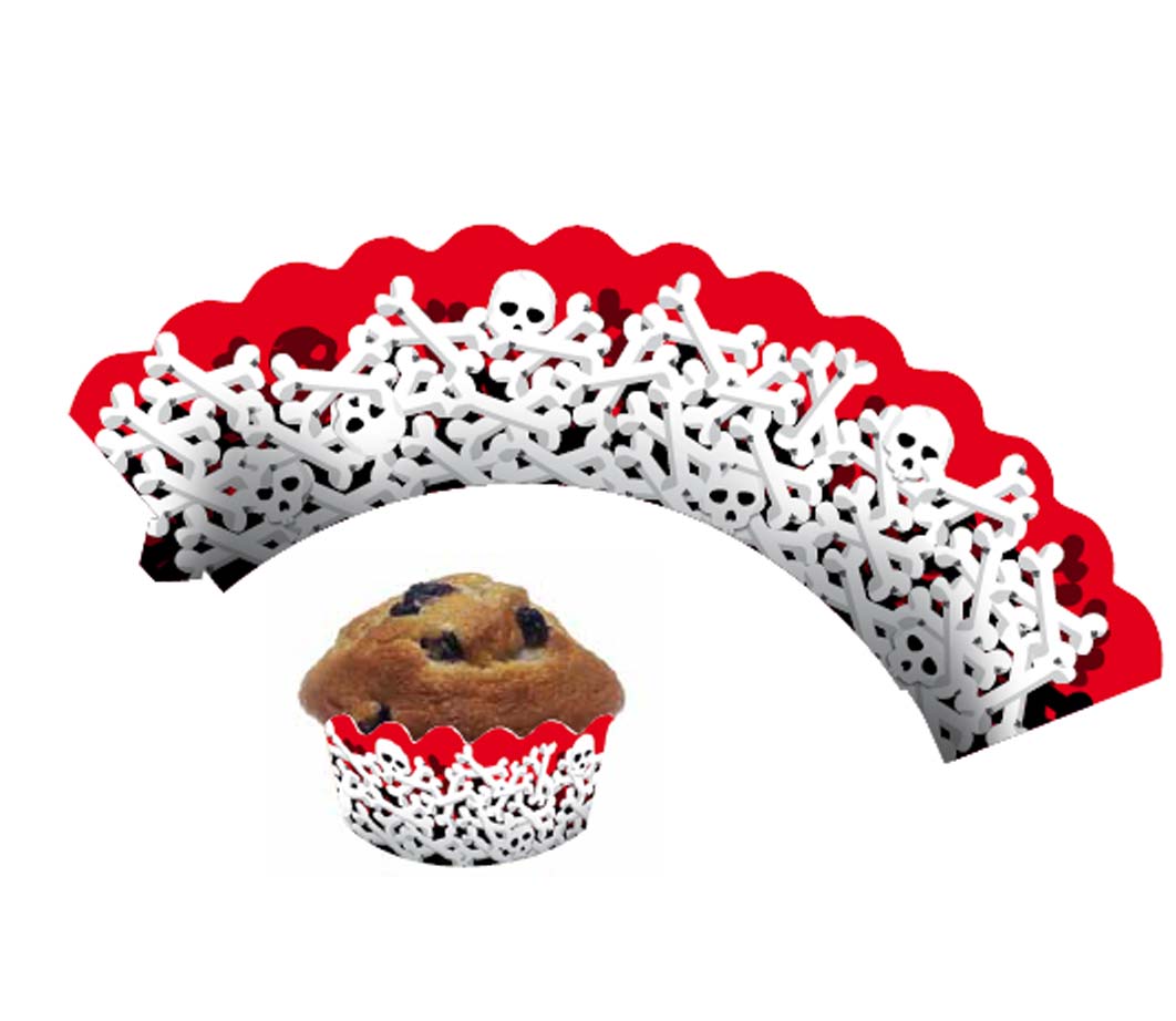 Cupcake Banderolen Knochen 12St.