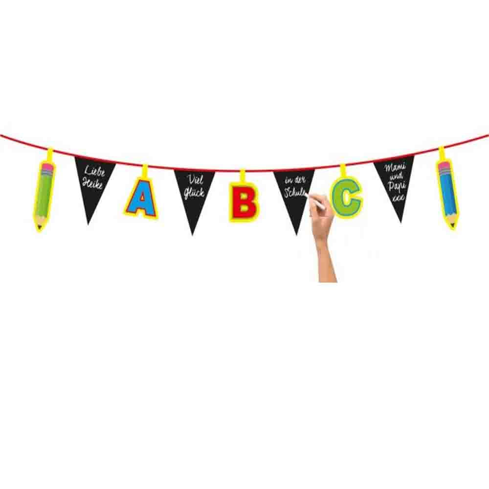 Wimpelkette Schulanfang beschreibbar