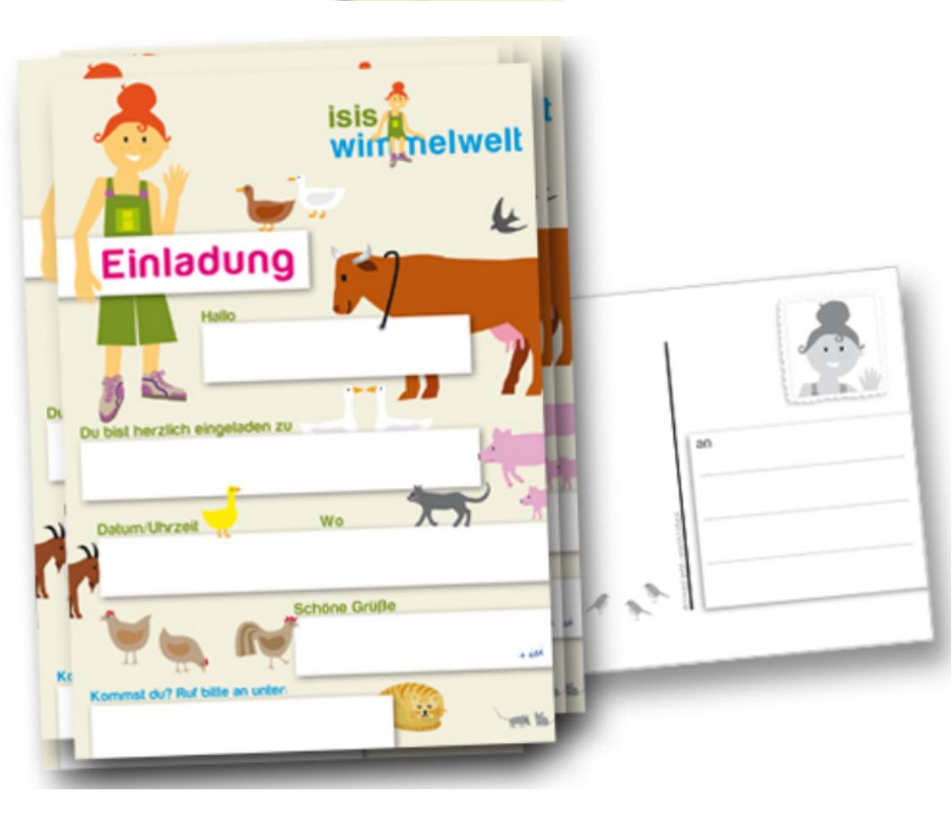 Isis Bauernhof-Einladungen 6St.