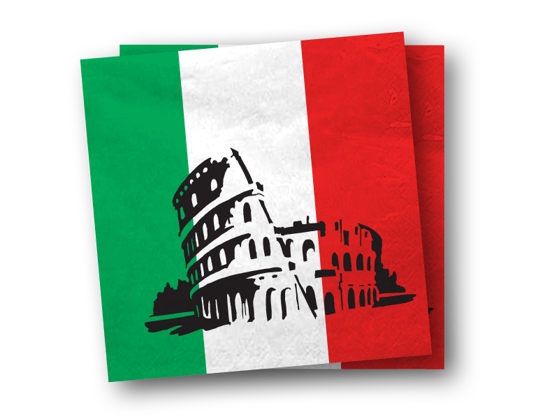 Dekoset Italien Servietten, Wimpelkette, Konfetti, Ballons