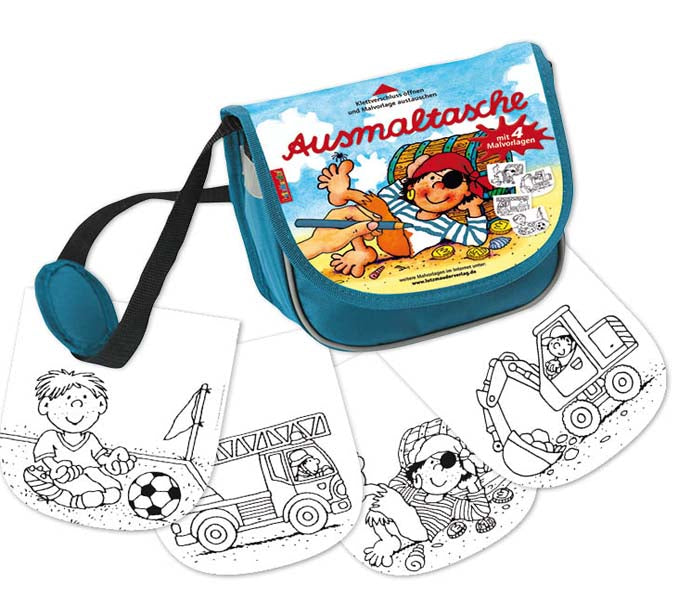Kindergartentasche zum Ausmalen Jungen