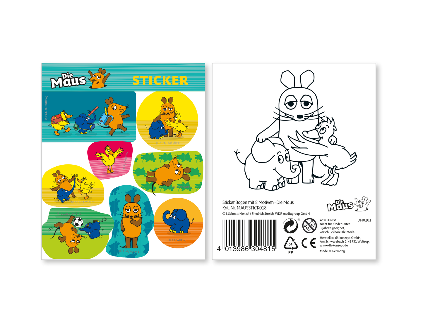 Die Maus Sticker-Bogen 1 Stück