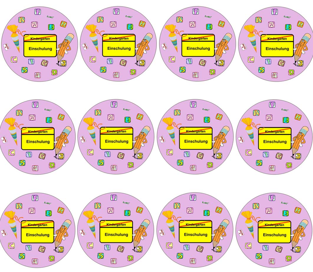 Muffinaufleger Einschulung rosa 12St.