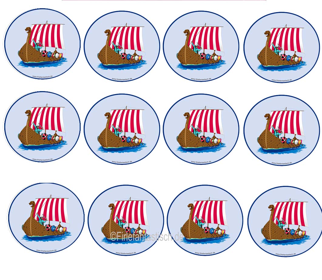 Essbare Muffinaufleger Wikinger 12Stück