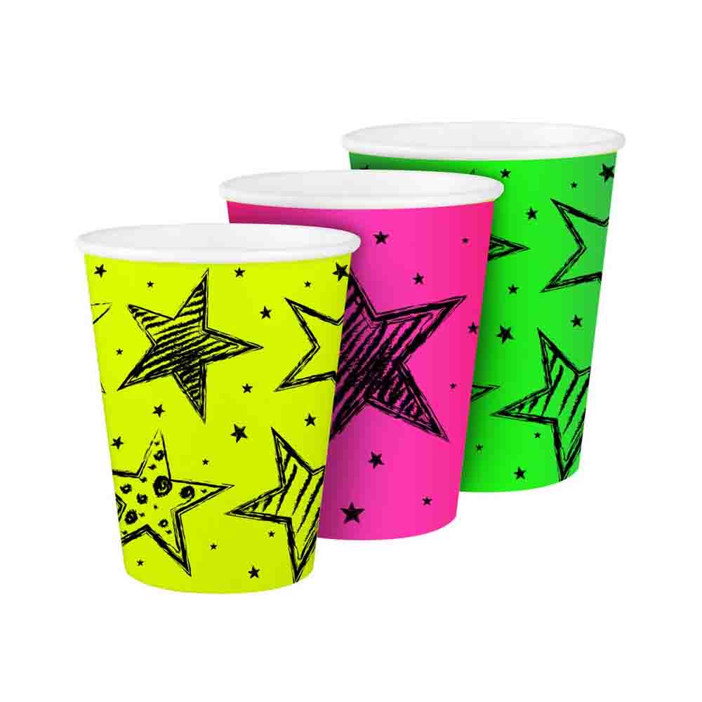 Neon-Becher 8 Stück