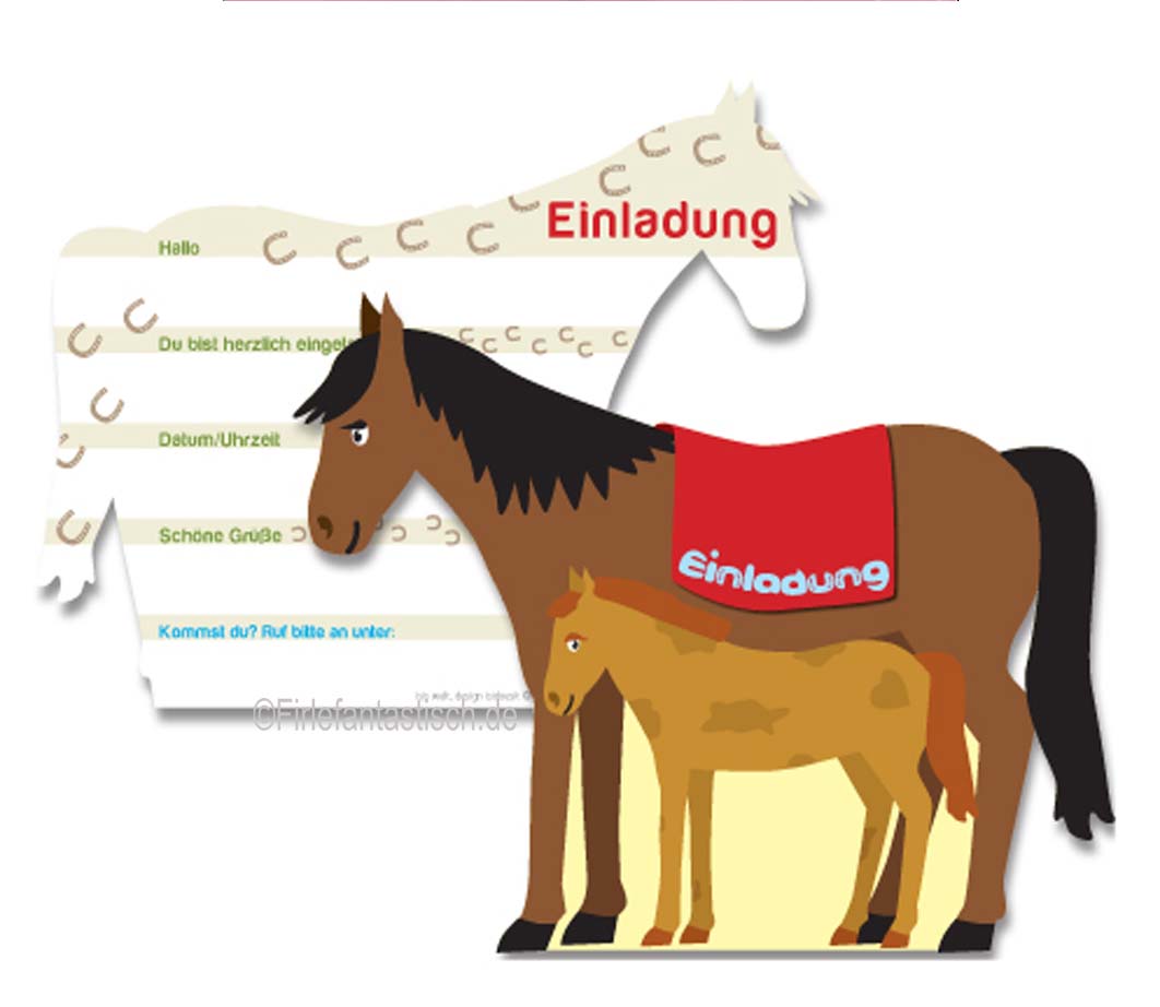 Pferde-Einladungen als Pferd 6St