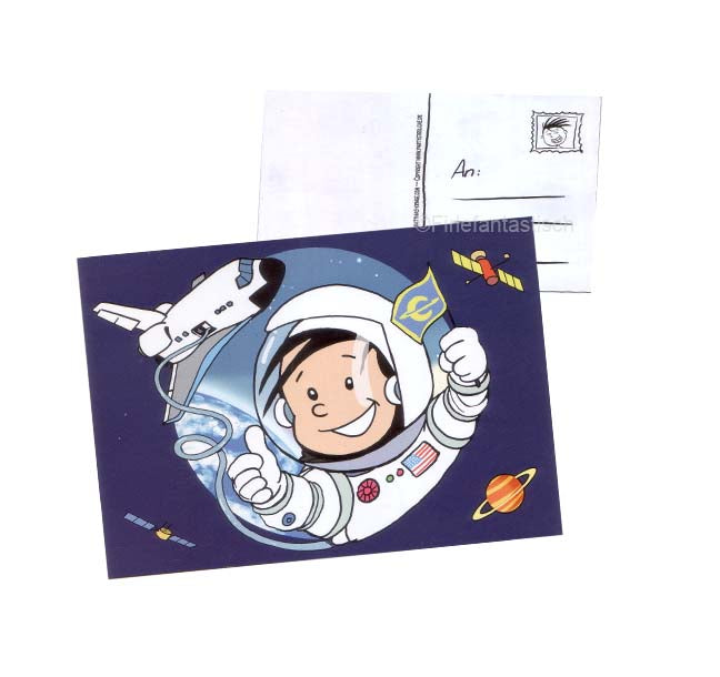 Einladungskarte Astronaut Flo