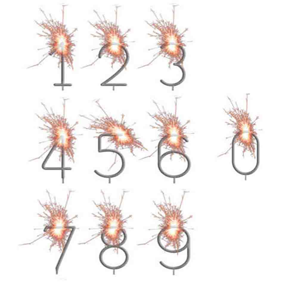 Wunderkerzen mit Zahl