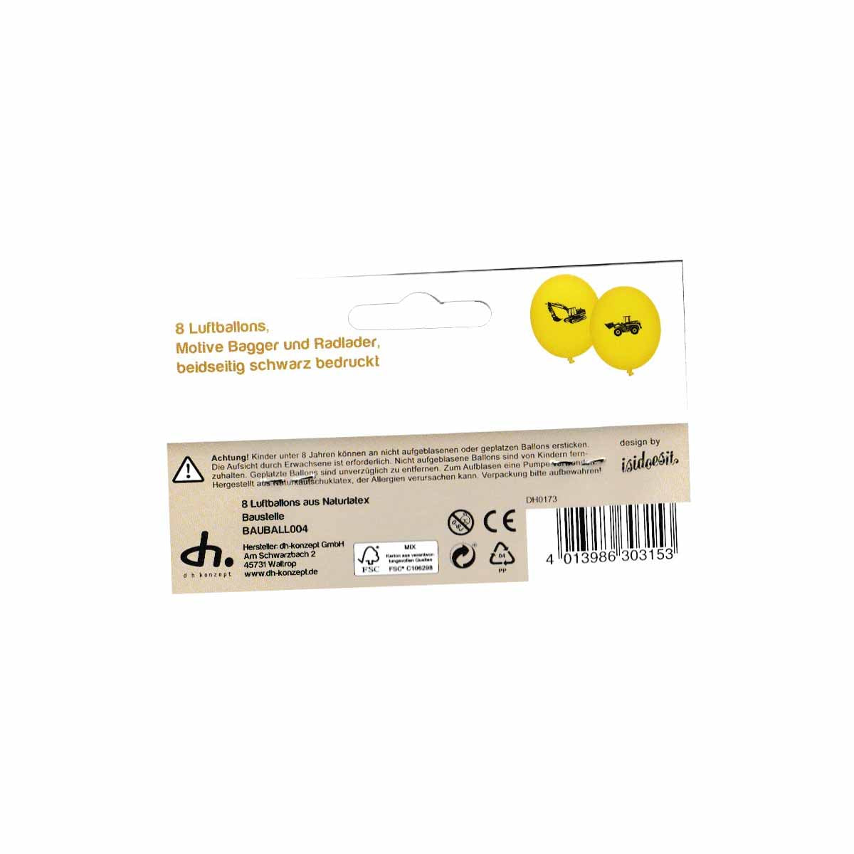 Achtung Baustelle-Ballons 8St.