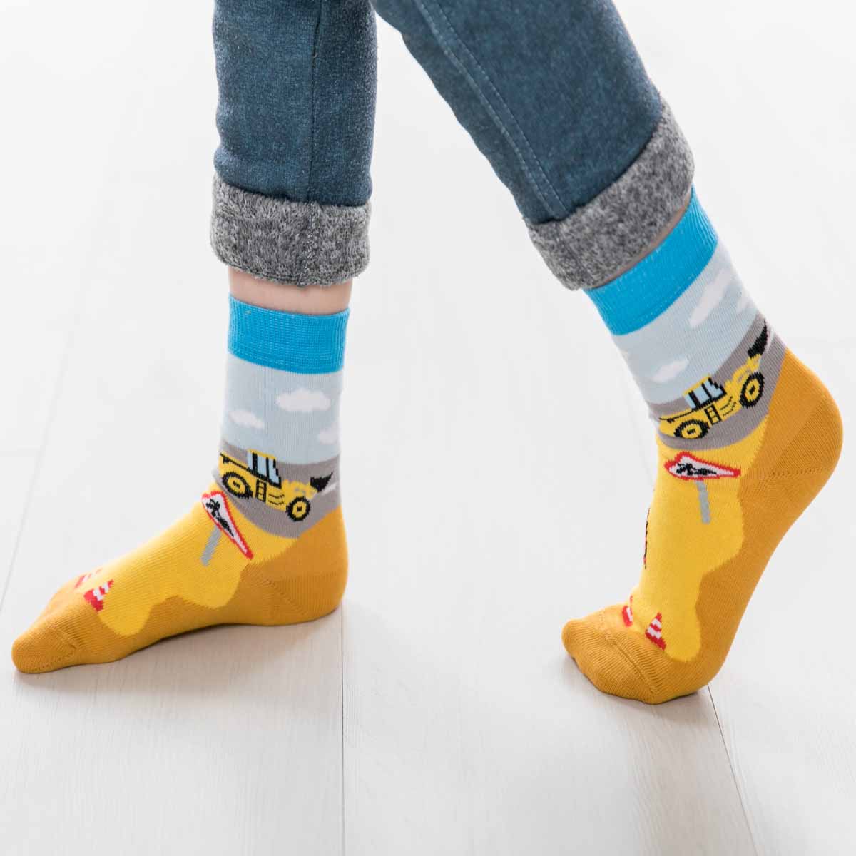 Baustelle Socken Kinder