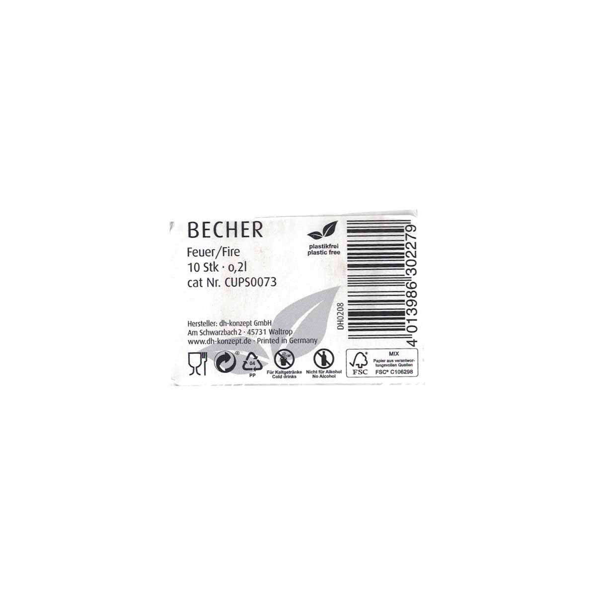 Flammen-Becher 10 Stück