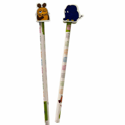 Bleistift mit Radiergummi Maus / Elefant