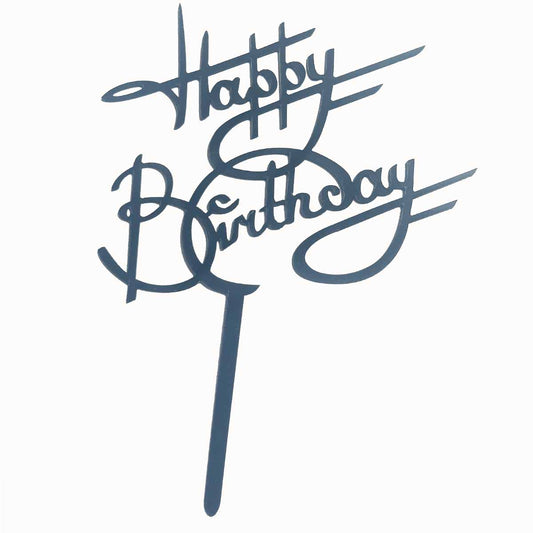 Cake Topper „Happy Birthday“ Schwarz 16 x 11 cm