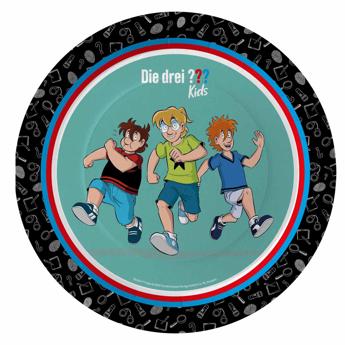 Partyset Die Drei ??? Kids für 10 Kinder mit Fingerabdruck-Sticker