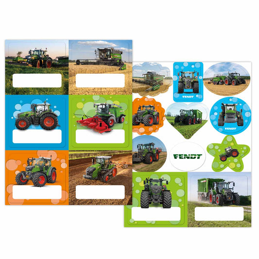 Traktor Fendt 2 Bögen Aufkleber-Set  für Schule
