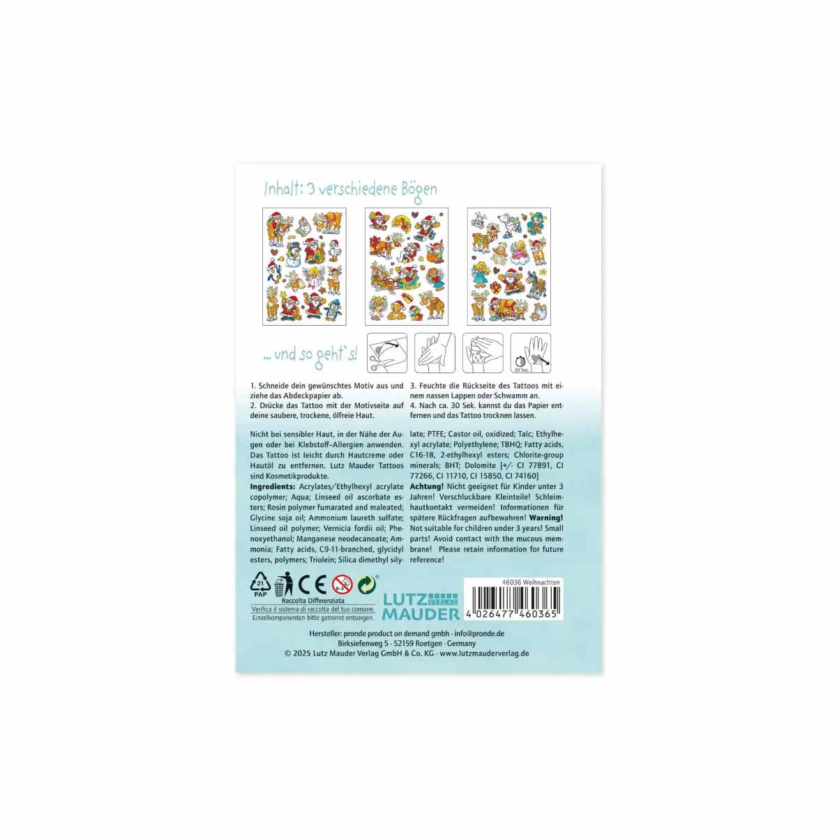 Kindertattoos Weihnachten 61 Stück