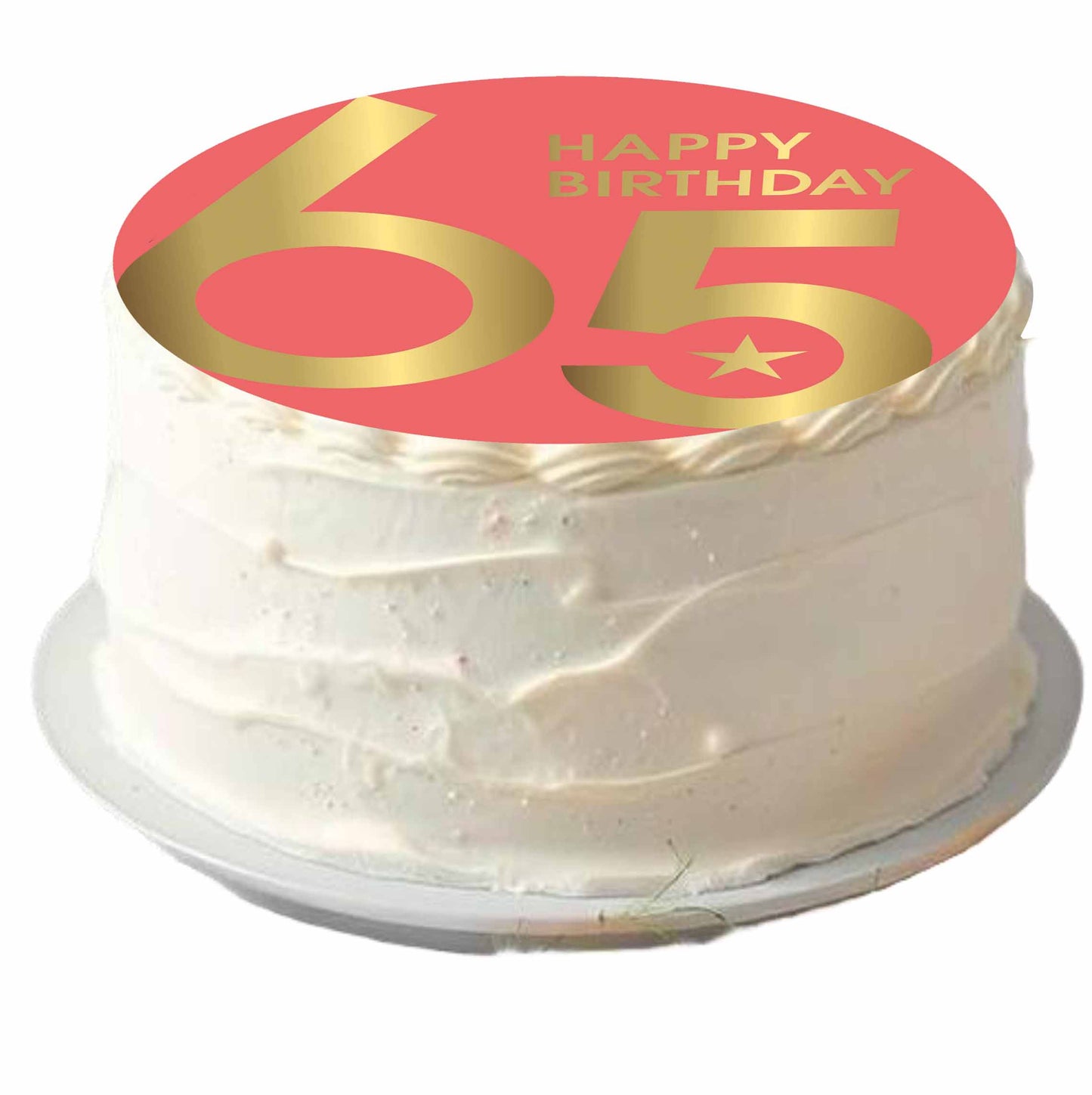 Essbarer Tortenaufleger 65. Geburtstag 20cm