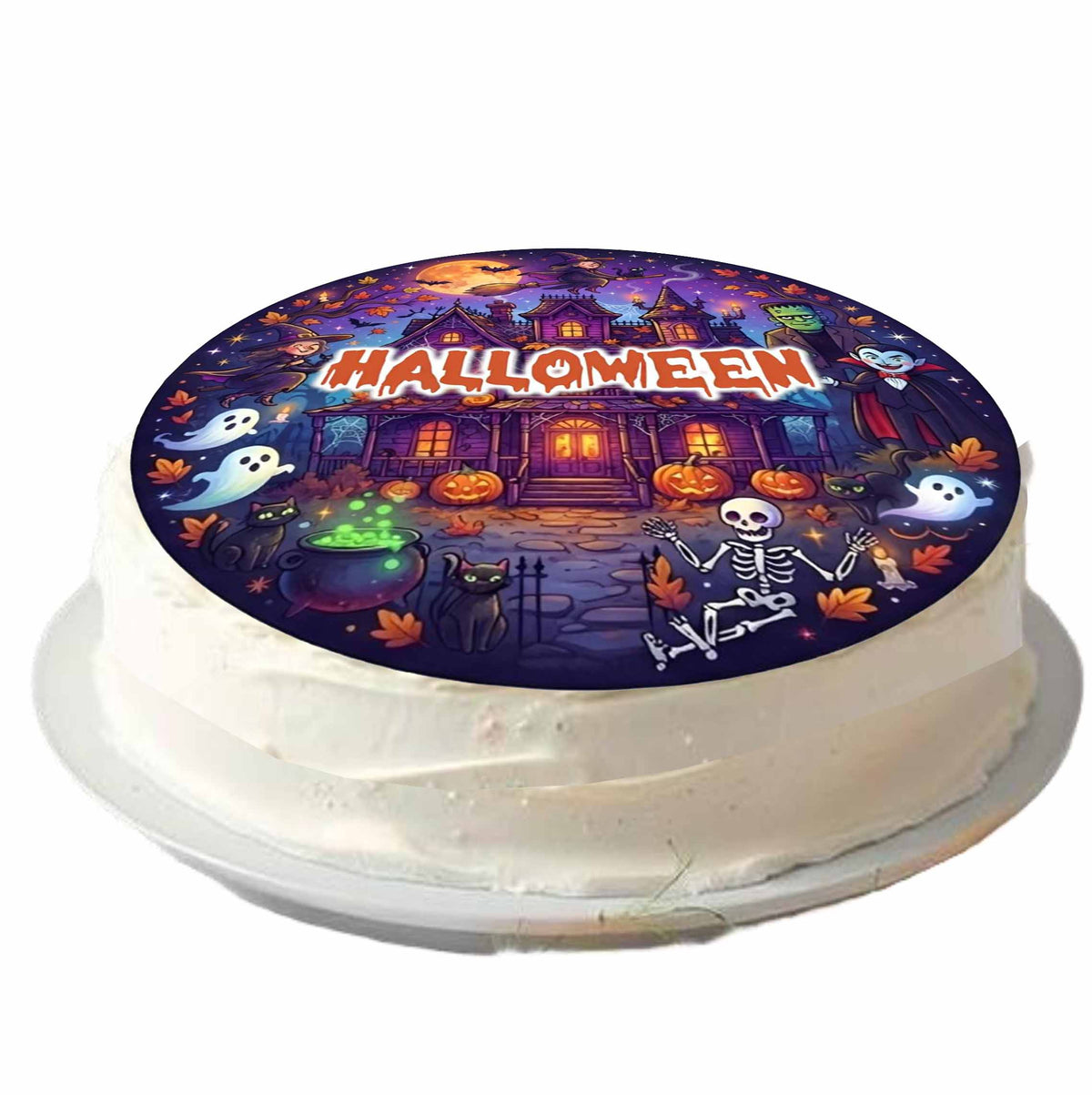 Essbarer Tortenaufleger Halloween Gruselschloss Oblaten- oder Zuckerpapier