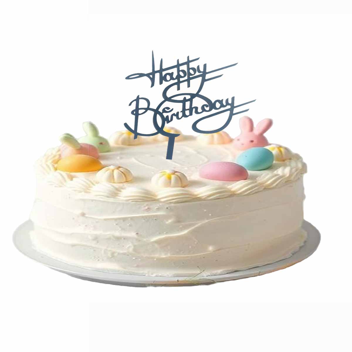 Cake Topper „Happy Birthday“ Schwarz 16 x 11 cm