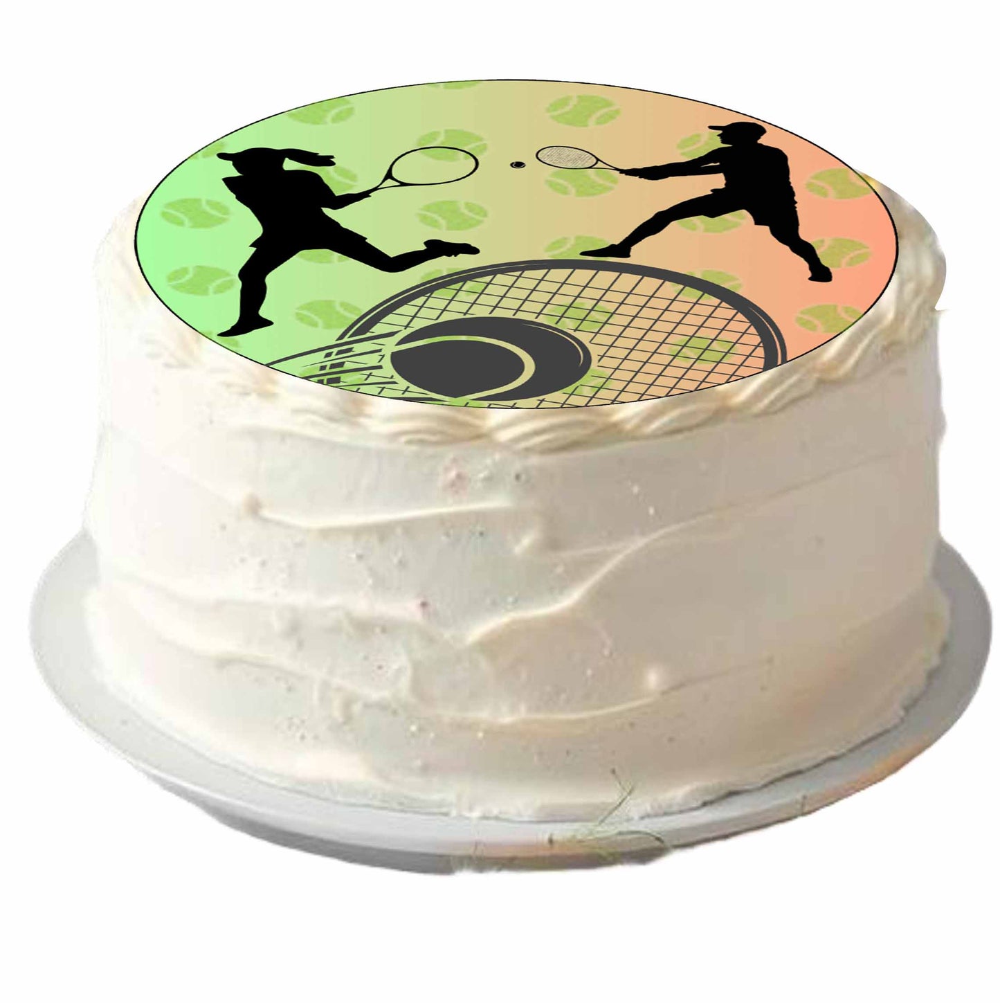 Essbarer Tortenaufleger Tennismatch Oblaten- oder Zuckerpapier