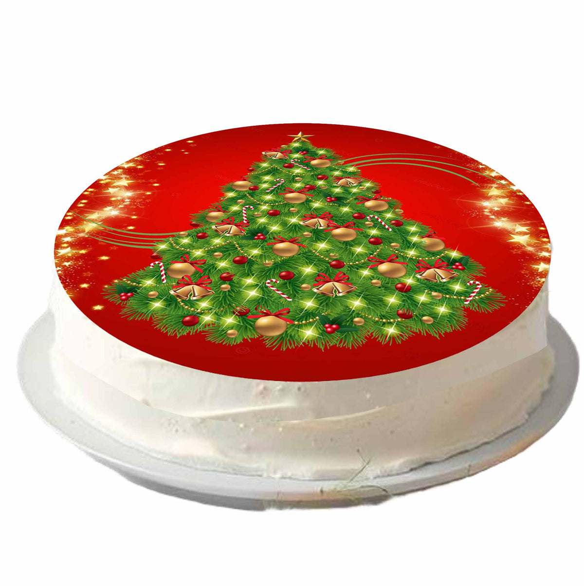 Essbarer Tortenaufleger "Weihnachtsbaum" Oblaten- oder Zuckerpapier