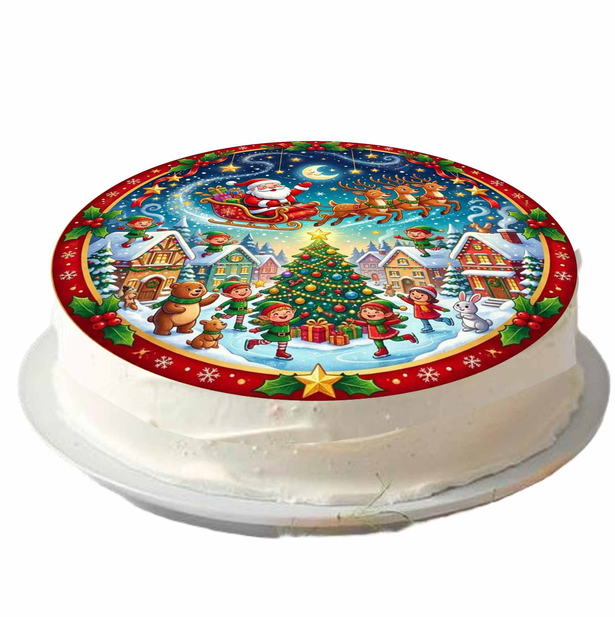 Essbarer Tortenaufleger "Wichteldorf" Oblaten- oder Zuckerpapier