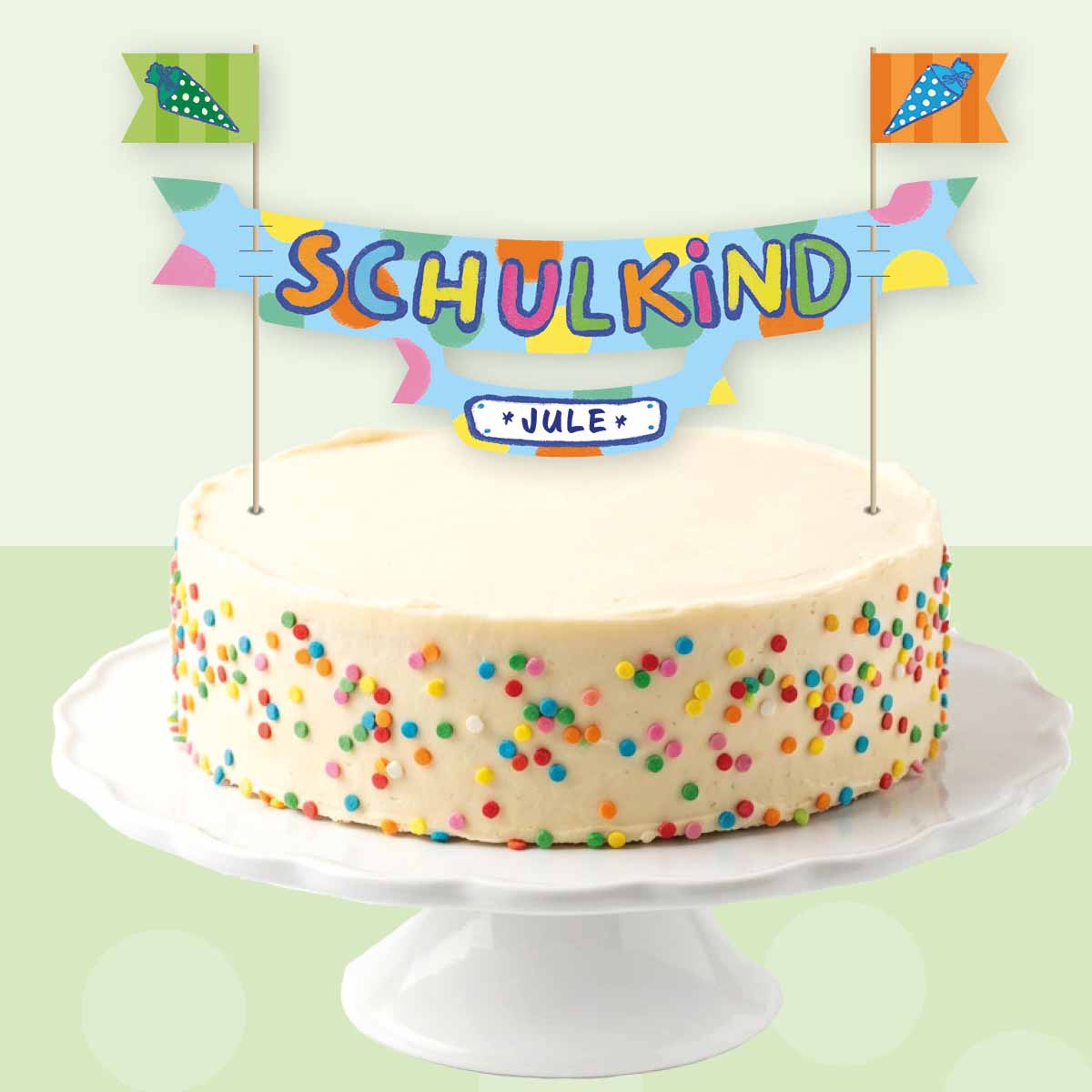 Tortenbanner Einschulung "Schulkind"