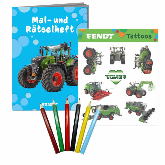 Traktor Fendt Mitgebselset Rätselheft + Sticker + Buntstifte