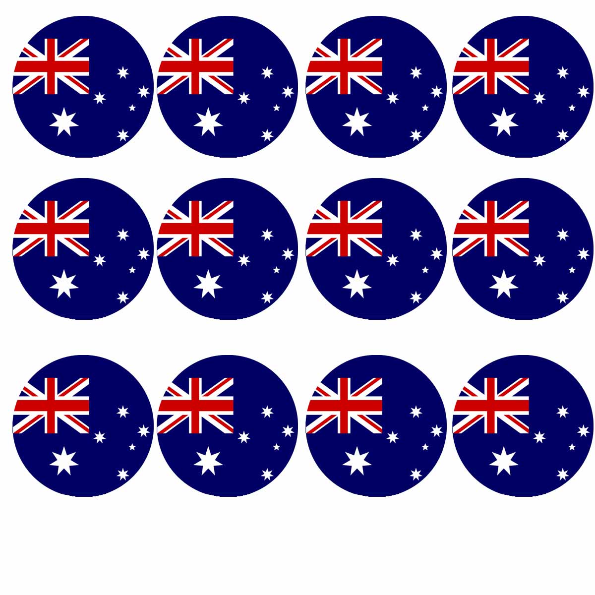 Essbare Muffinaufleger Australien 12 Stück
