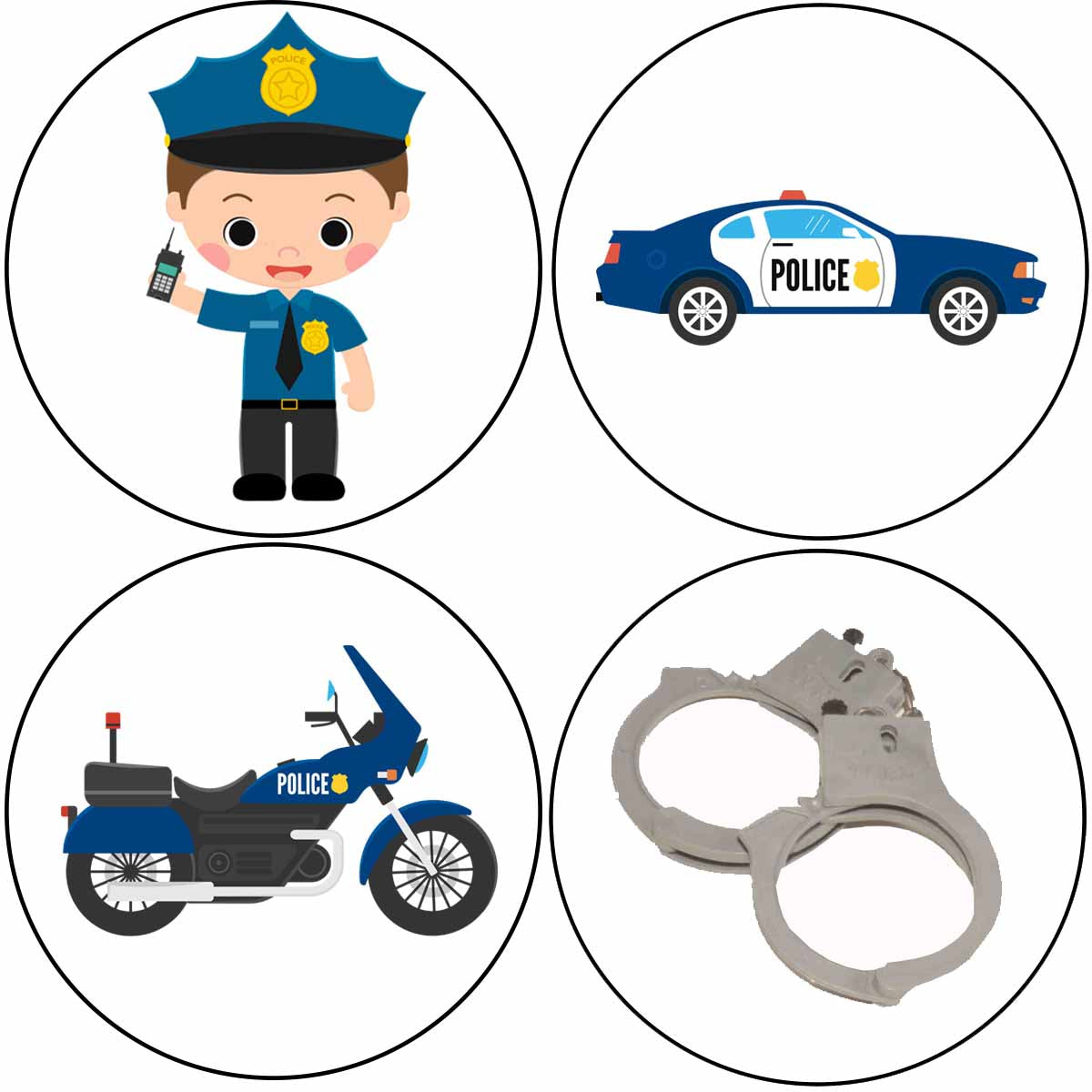 Essbare Muffinaufleger Polizei 12 Stück