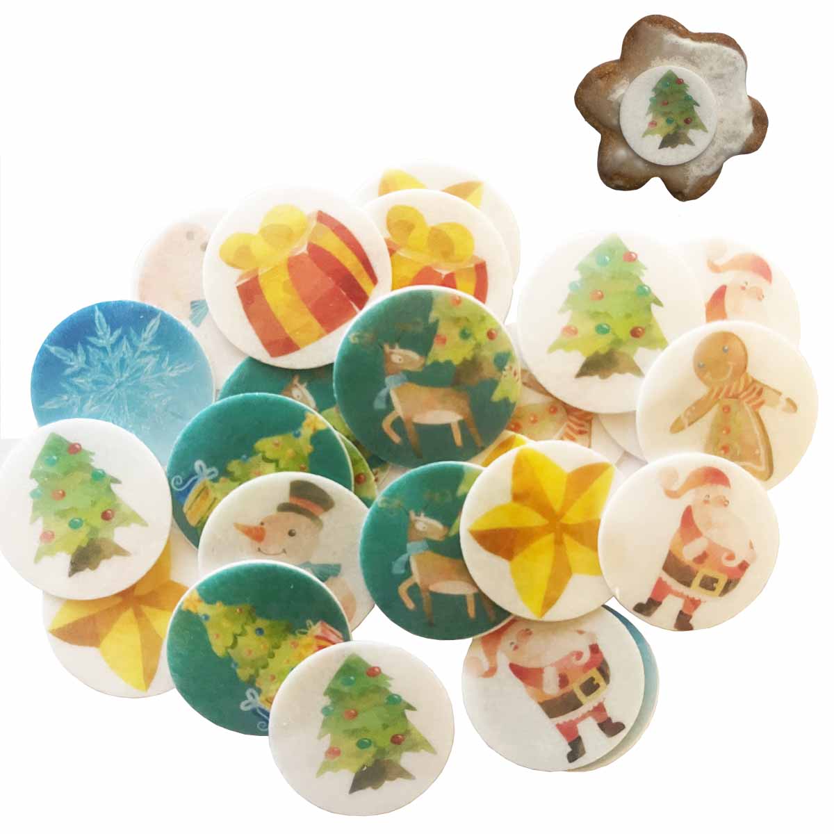 Essbarer Muffinaufleger Weihnachten 2,5cm 25 Stück