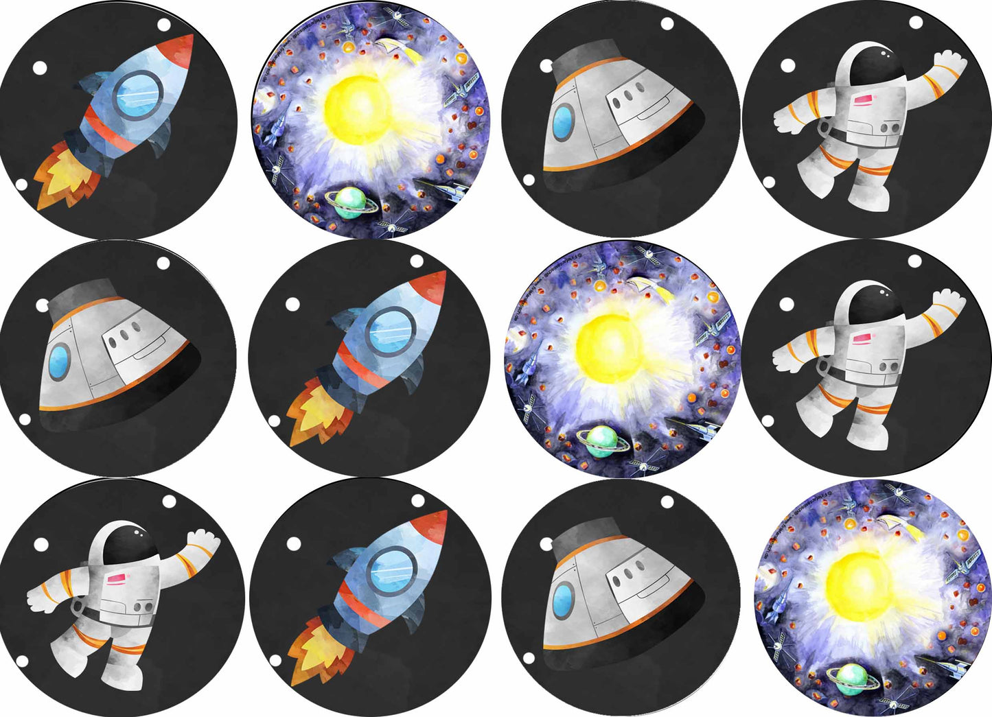 Muffinaufleger Weltall 12Stück
