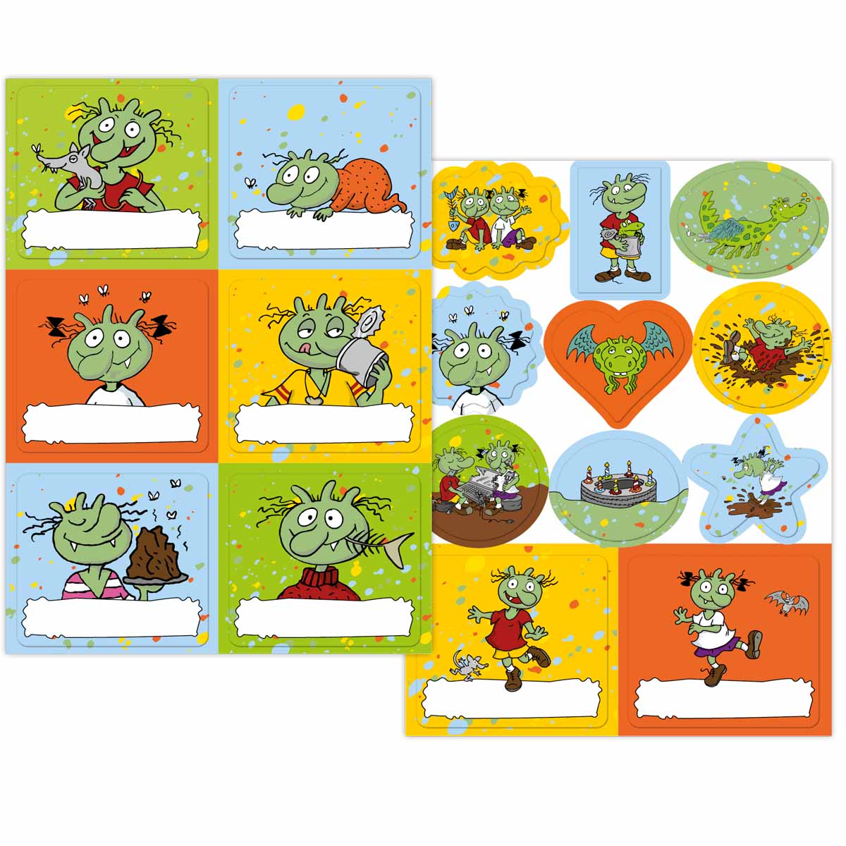 2 Bögen Aufkleber-Set * DIE OLCHIS * für Schule