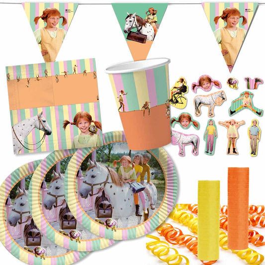 Pippi Langstrumpf Partyset für 10 Kinder