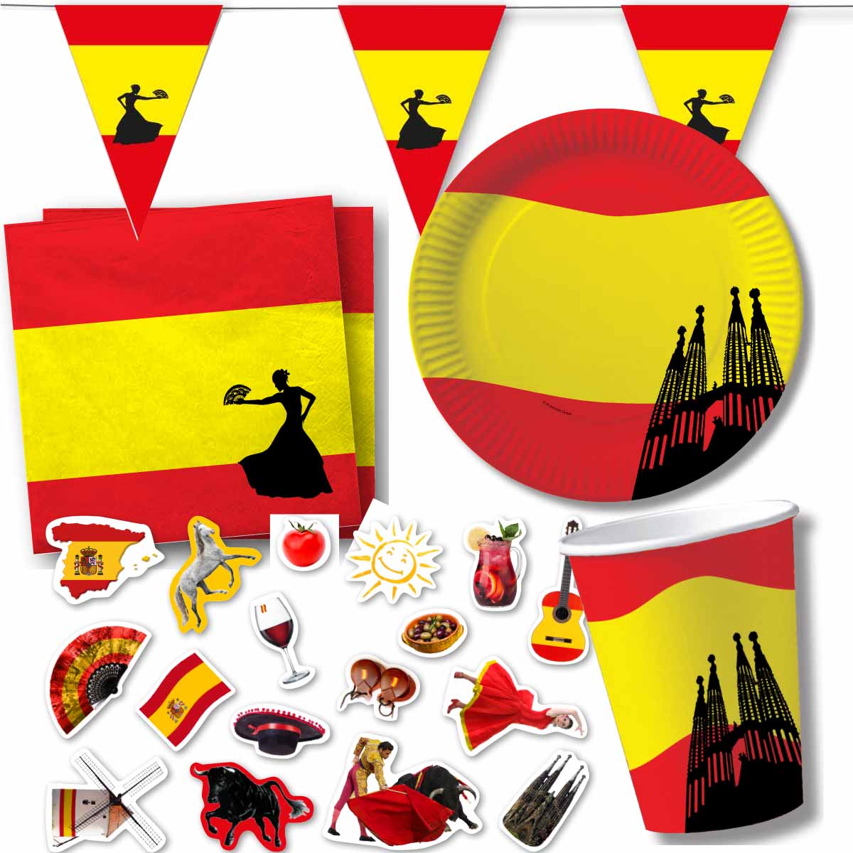 Partyset Spanien für 10 Personen