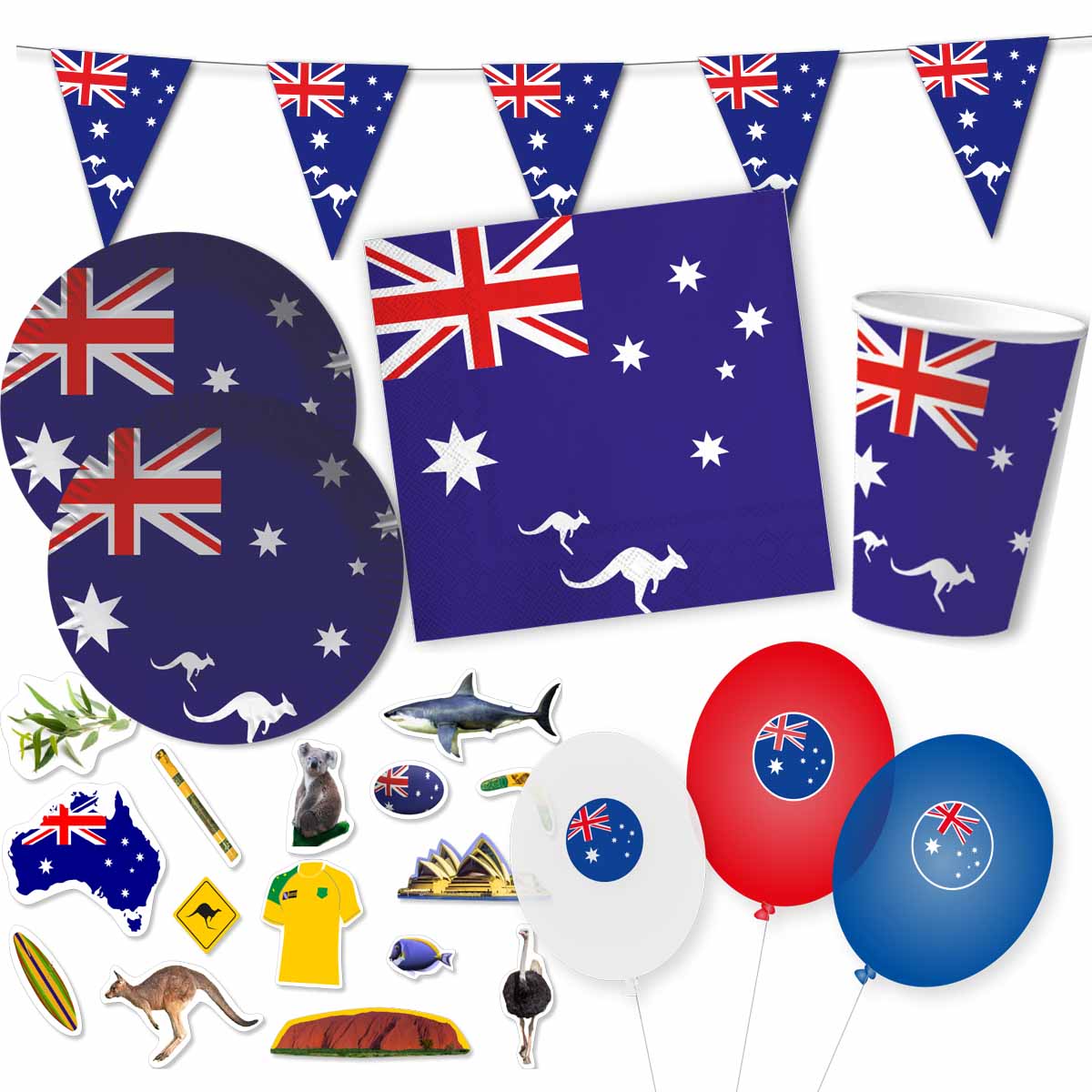 Partyset Australien 10 Personen