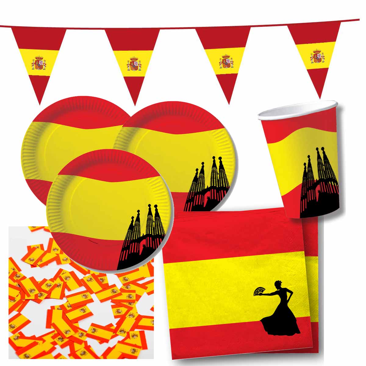 Partyset Spanien für 10 Personen