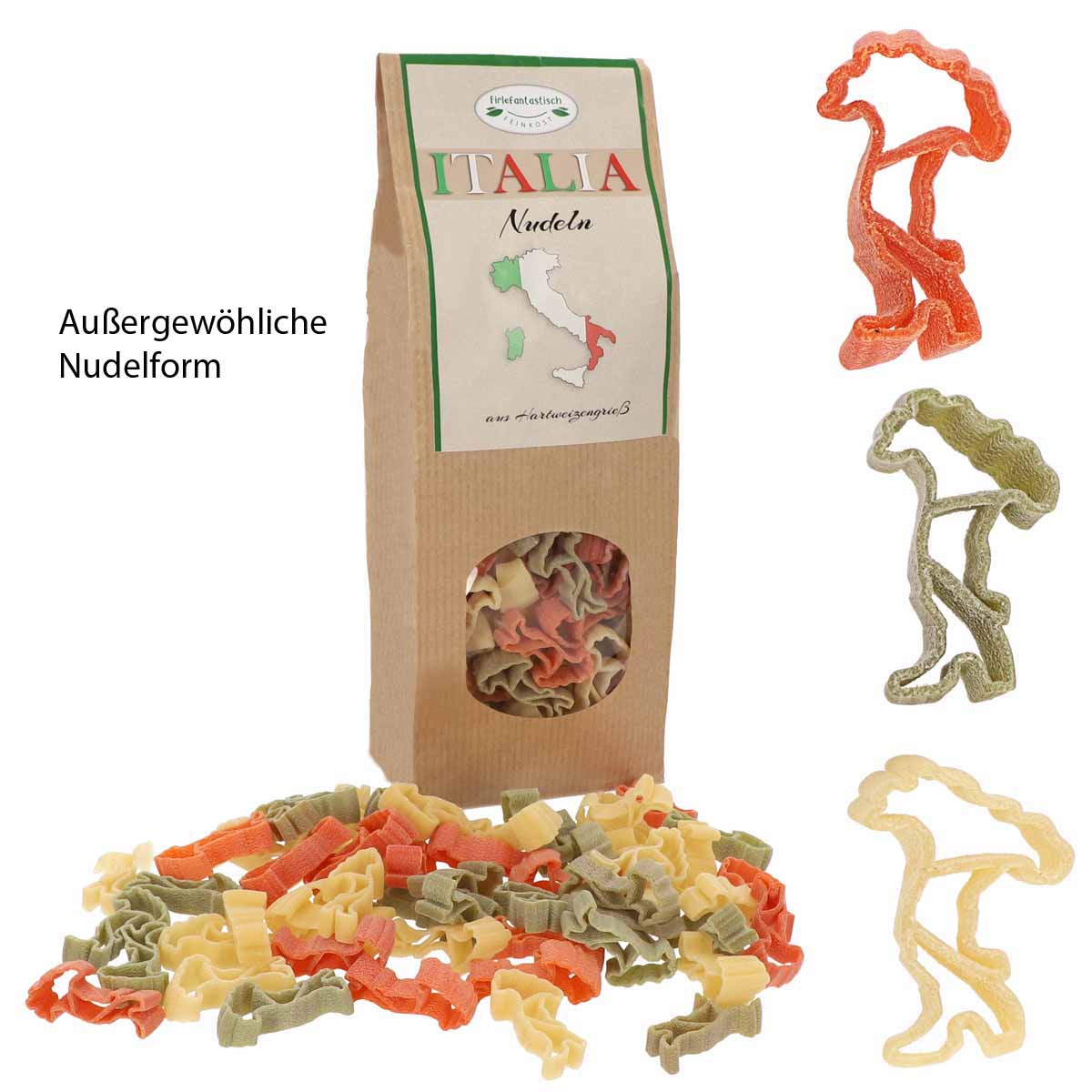 Feinkost-Set Italia mit Nudeln in den Umrissen Italiens, Sauce, Gewürzen