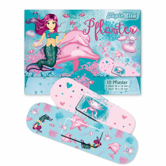 Pflasterbriefchen Meerjungrau mit 10 Pflaster