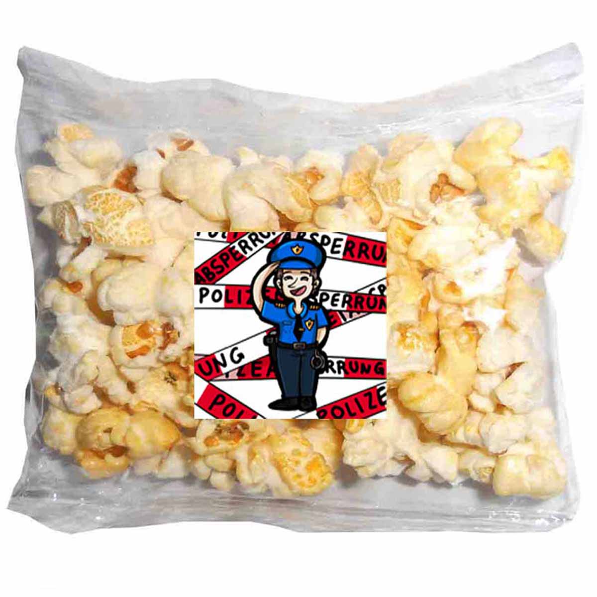 Popcorn Tütchen 10 Stück und 10 Polizeisticker