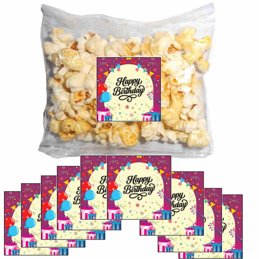 Popcorn Tütchen 10 Stück mit Happy Birthday Stickern