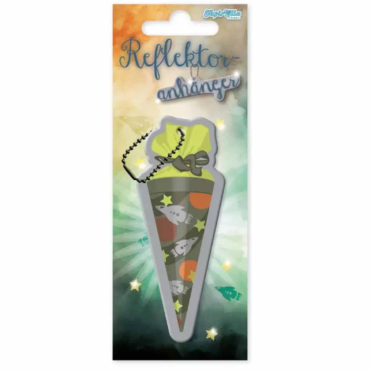 Reflektoranhänger Schultüte Grün