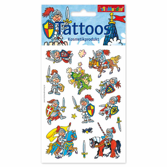 Ritter-Tattooblatt mit 15 Tattoos
