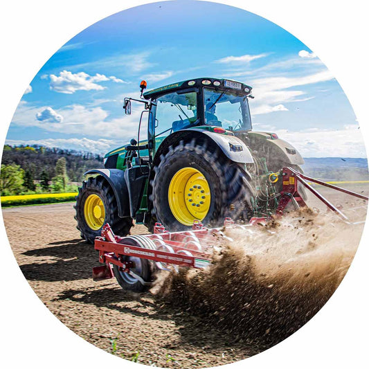 Essbarer Tortenaufleger "TRAKTOR" Beim Pflügen Oblaten- oder Zuckerpapier